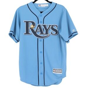 Majestic Tampa Bay Rays MLB Baseball Jersey Men's Size Small Blue Cool Base USA